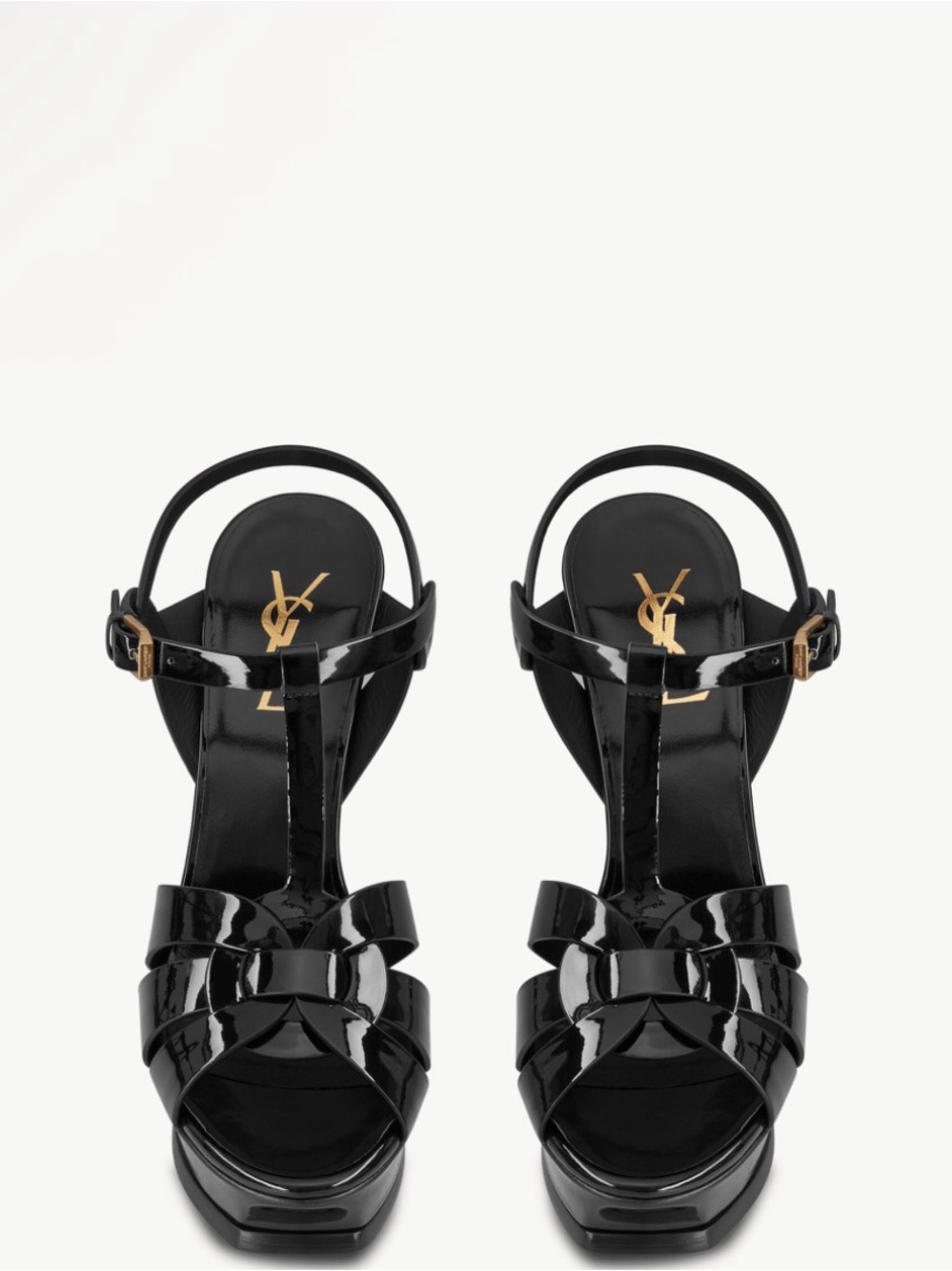 Saint Laurent Tribute Black Patent Leather Platform heels 38.5